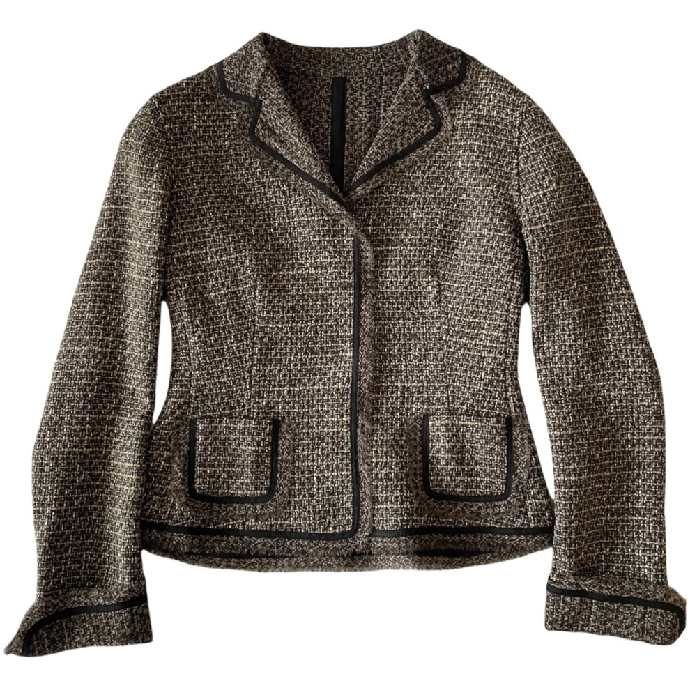 ELIE TAHARI Tweed Tailored Reversible Blazer Jacket Size 8